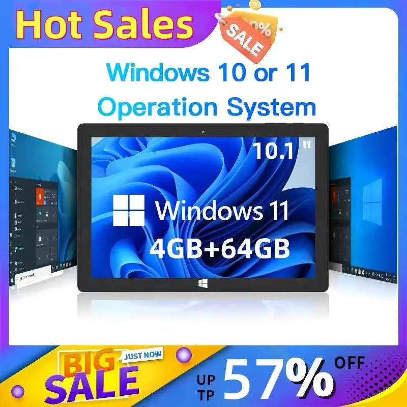 10.1 INCH Windows 10/ Windows 11 Tablet 4GB DDR3 RAM 32GB/64GB ROM